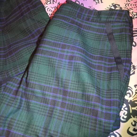 Talbots Pants - Talboys Green Purple Black Plaid Trousers